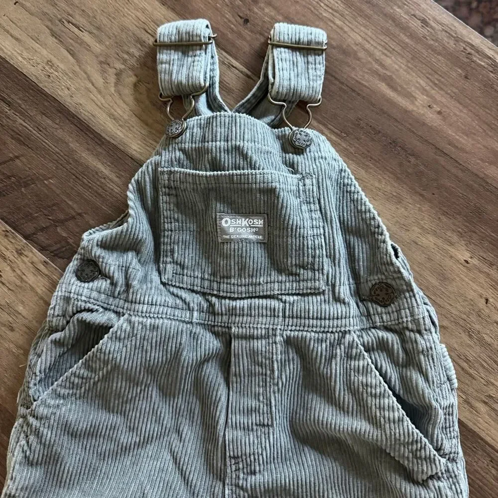 OshKosh B'gosh gray corduroy cotton overalls
